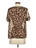 Shein Animal Print Brown Short Sleeve Blouse Size 4 - photo 2