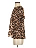 Shein Animal Print Brown Short Sleeve Blouse Size 4 - photo 5