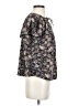 Bishop + Young 100% Polyester Paisley Black Short Sleeve Blouse Size XS - photo 4