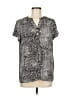 Dana Buchman 100% Polyester Animal Print Gray Short Sleeve Blouse Size M - photo 1