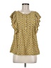 Max Studio 100% Rayon Yellow Short Sleeve Blouse Size M - photo 1