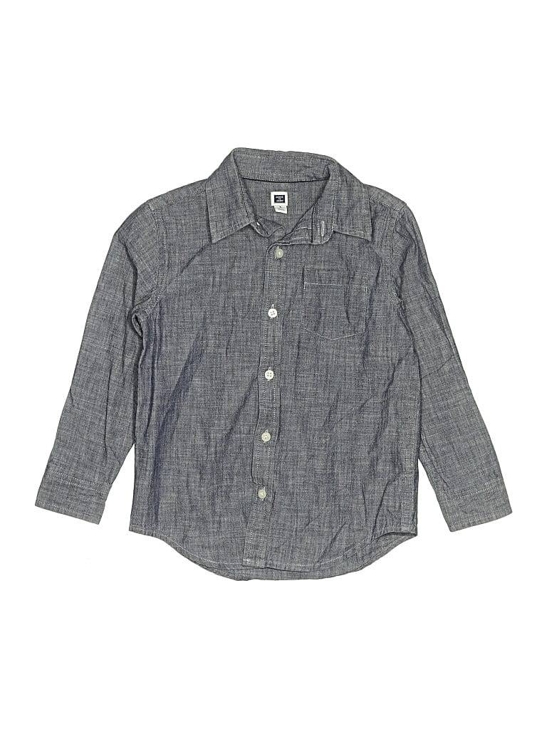 Pre-owned Janie And Jack Kids' Long Sleeve Button Down Shirt In Gray