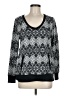 DKNY 100% Polyester Print Gray Pullover Sweater Size M - photo 1