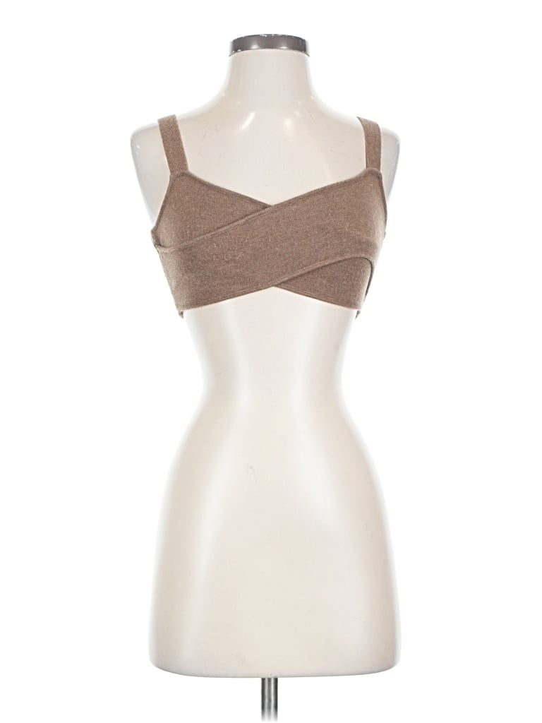 Pre-owned Mng Tank Top Brown Strapless Neckline Tops