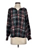 Daily Thread 100% Polyester Plaid Black Long Sleeve Blouse Size XS - photo 1