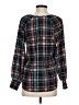 Daily Thread 100% Polyester Plaid Black Long Sleeve Blouse Size XS - photo 2