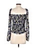 Cupcakes & Cashmere 100% Polyester Blue Long Sleeve Blouse Size M - photo 2