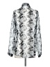CAbi 100% Polyester Animal Print Silver Long Sleeve Blouse Size S - photo 2