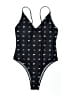 Assorted Brands 100% Polyester Graphic Black One Piece Swimsuit Size L - photo 1
