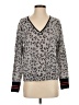 360 Cashmere 100% Cashmere Animal Print Gray Cashmere Pullover Sweater Size XS - photo 1