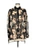 Ro & De 100% Polyester Floral Black Long Sleeve Blouse Size M - photo 1