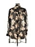 Ro & De 100% Polyester Floral Black Long Sleeve Blouse Size M - photo 2