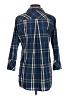 Boho Chic Plaid Blue 3/4 Sleeve Button-Down Shirt Size XS - photo 2