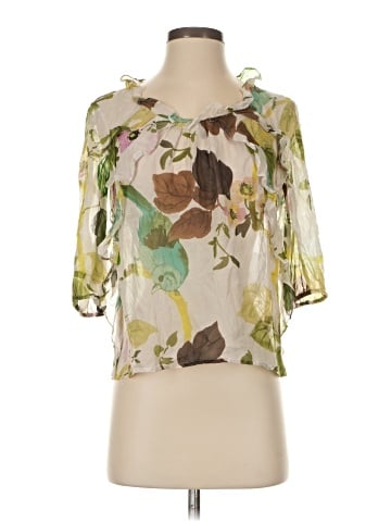 Leifsdottir 3/4 Sleeve Silk Top (view 1)