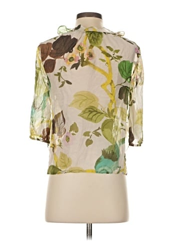 Leifsdottir 3/4 Sleeve Silk Top (view 2)