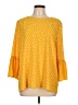 Tacera Yellow 3/4 Sleeve Blouse Size L - photo 1