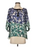 Vanessa Virginia 100% Polyester Blue 3/4 Sleeve Blouse Size 0 - photo 1