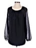 Daisy Fuentes 100% Polyester Black Long Sleeve Blouse Size M - photo 1