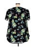 Torrid 100% Polyester Tropical Black Short Sleeve Blouse Size 2X Plus (2) - photo 2