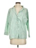 Assorted Brands Checkered-gingham Green 3/4 Sleeve Button-Down Shirt Size S - photo 1