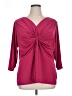 NY Collection Burgundy 3/4 Sleeve Blouse Size 1X (estimated) - photo 1