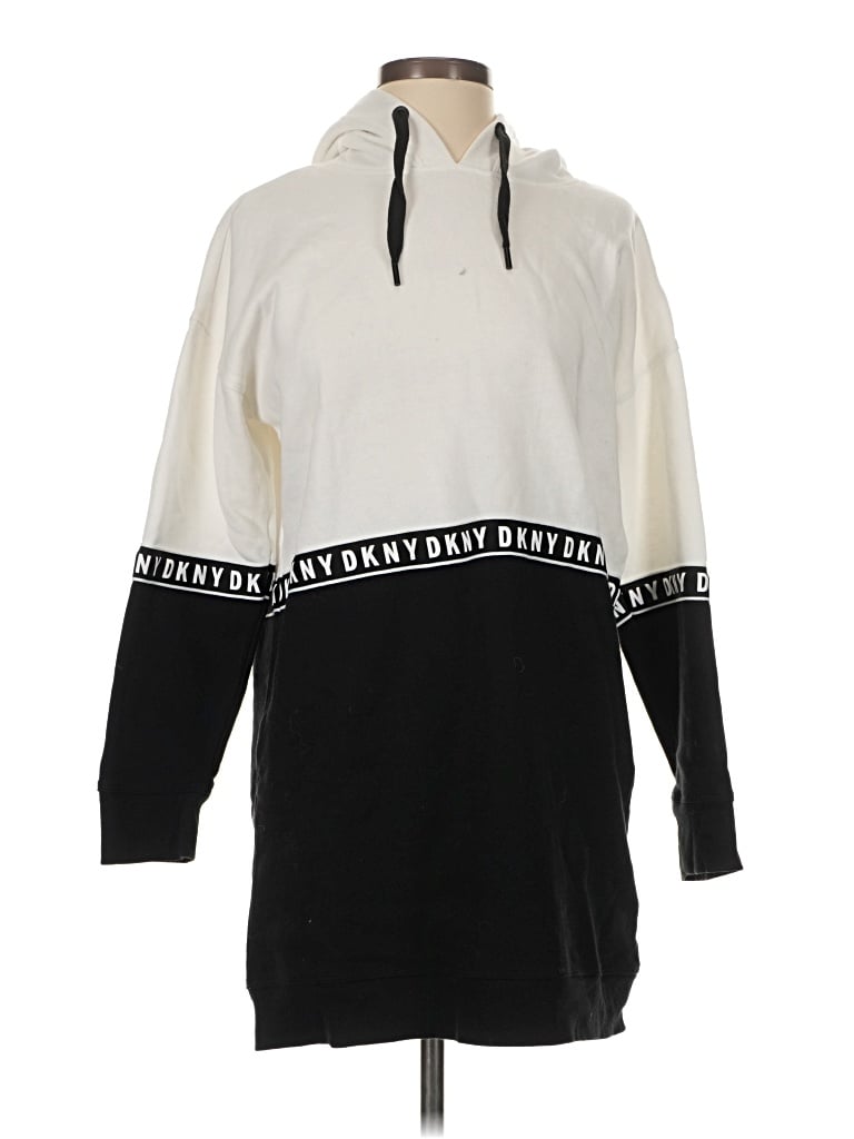 Pre-owned Dkny Sport Pullover Hoodie In White