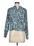Kim Rogers 100% Polyester Paisley Teal Long Sleeve Blouse Size M (petite) - photo 1