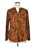 Assorted Brands Animal Print Orange Long Sleeve Blouse Size XL - photo 1
