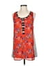 Tiny 100% Rayon Orange Sleeveless Blouse Size M - photo 1