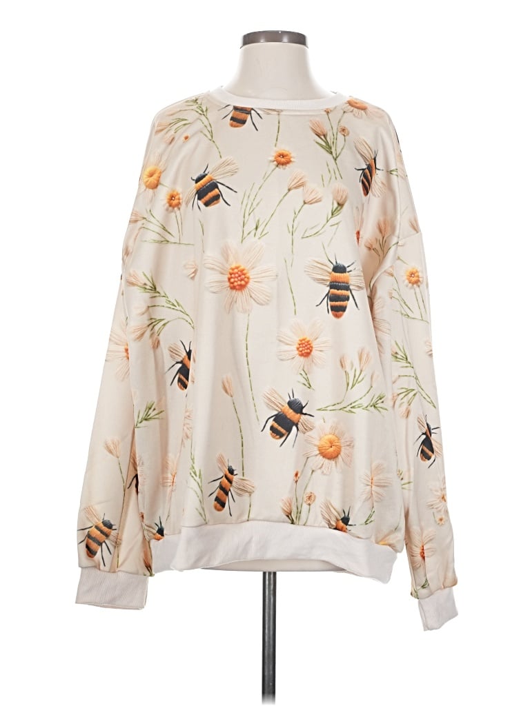 Pre-owned Knitted & Knotted Pullover Sweater In White