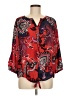 Peter Nygard 100% Polyester Red 3/4 Sleeve Blouse Size MedEstimated - photo 1
