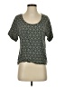 Flannel 100% Rayon Green Short Sleeve Top Size XS (0) - photo 1