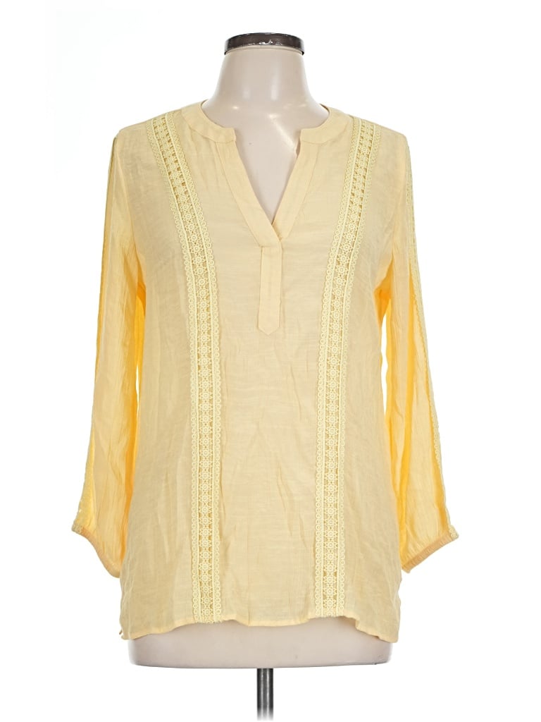 Pre-owned Counterparts 3/4 Sleeve Blouse In Yellow