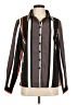 Unbranded 100% Polyester Stripes Brown Long Sleeve Blouse Size M - photo 1