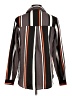 Unbranded 100% Polyester Stripes Brown Long Sleeve Blouse Size M - photo 2
