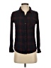 Rails 100% Rayon Plaid Burgundy Long Sleeve Button-Down Shirt Size XS - photo 1