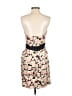 H&M 100% Polyester Floral Tan Cocktail Dress Size 8 - photo 2