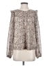 Pink Lily 100% Polyester Animal Print Brown Long Sleeve Blouse Size S - photo 1