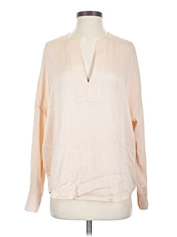 Vince. Long Sleeve Silk Top (view 1)