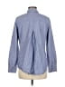 Sandra 100% Cotton Chevron-herringbone Blue Long Sleeve Button-Down Shirt Size M - photo 2