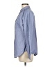 Sandra 100% Cotton Chevron-herringbone Blue Long Sleeve Button-Down Shirt Size M - photo 5