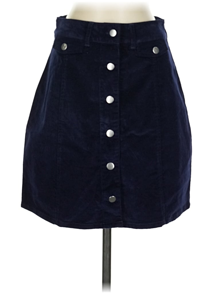 Pre-owned Buttons Denim Skirt In Blue