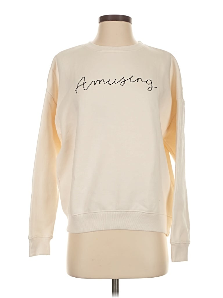 Pre-owned Mango Sweatshirt In White