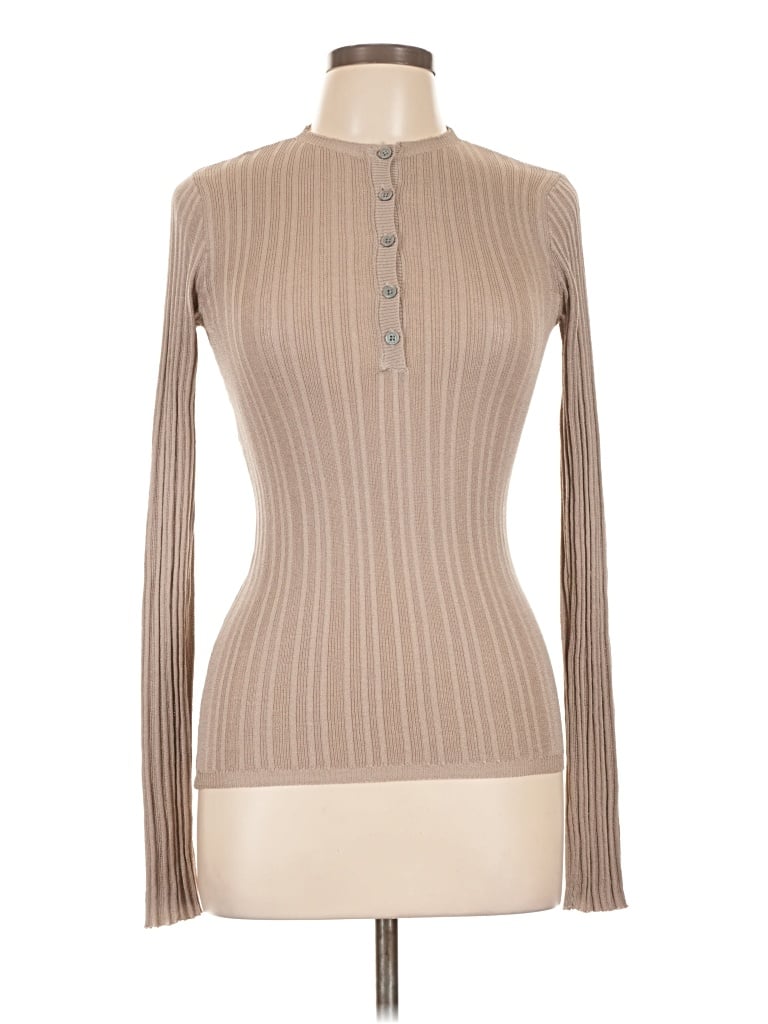 Pre-owned Margaret O'leary Long Sleeve Turtleneck In Brown