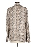 Lewit Animal Print Ivory Long Sleeve Silk Top Size L - photo 2
