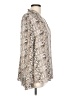 Lewit Animal Print Ivory Long Sleeve Silk Top Size L - photo 4