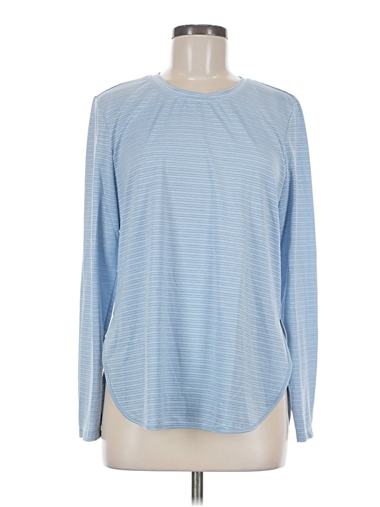 Pre-owned G4 Free Long Sleeve Top Blue Crew Neck Tops