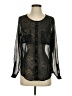 Olive and Oak 100% Polyester Black Long Sleeve Blouse Size S - photo 1