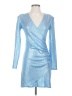 Kaos Metallic Blue Cocktail Dress Size XXS (estimated) - photo 1