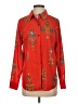 Motto Print Red Long Sleeve Blouse Size 4 - photo 1